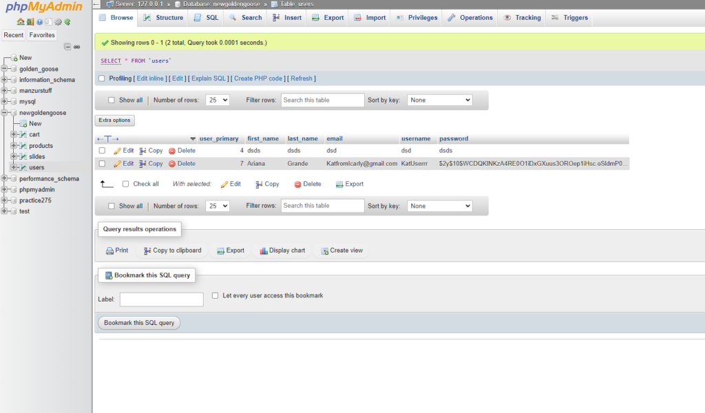 Golden Goose Backend Database