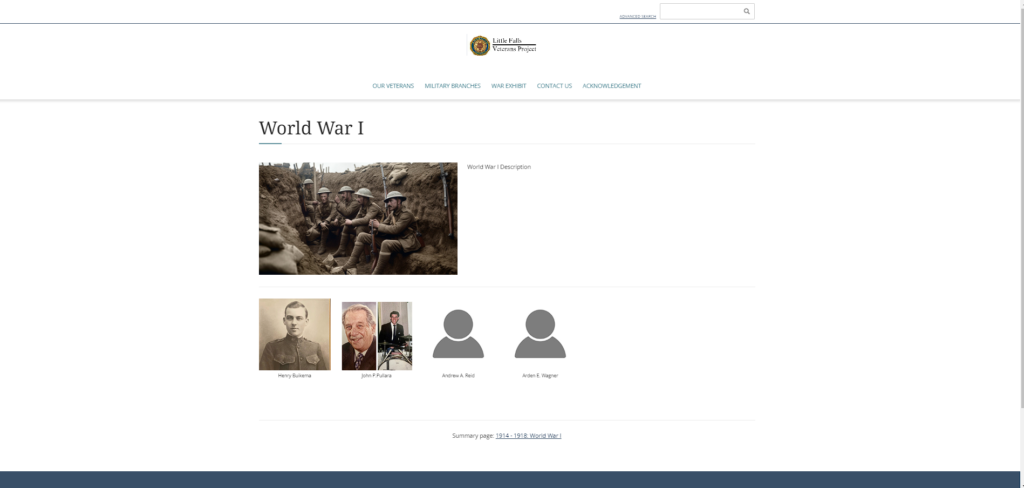 Veteran Exhibit Page